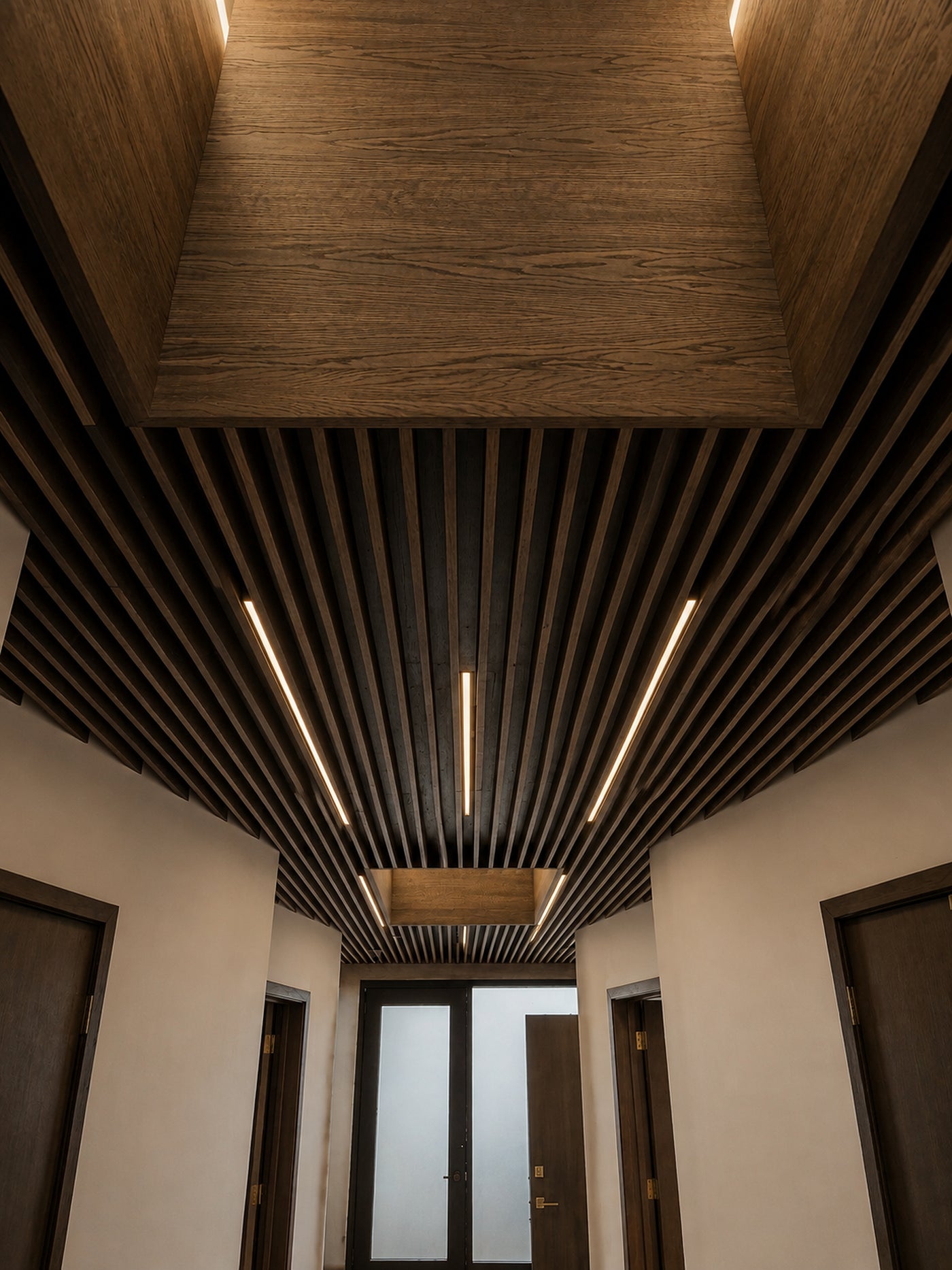 Slat Ceiling, Panels and Lighting for a Clinic