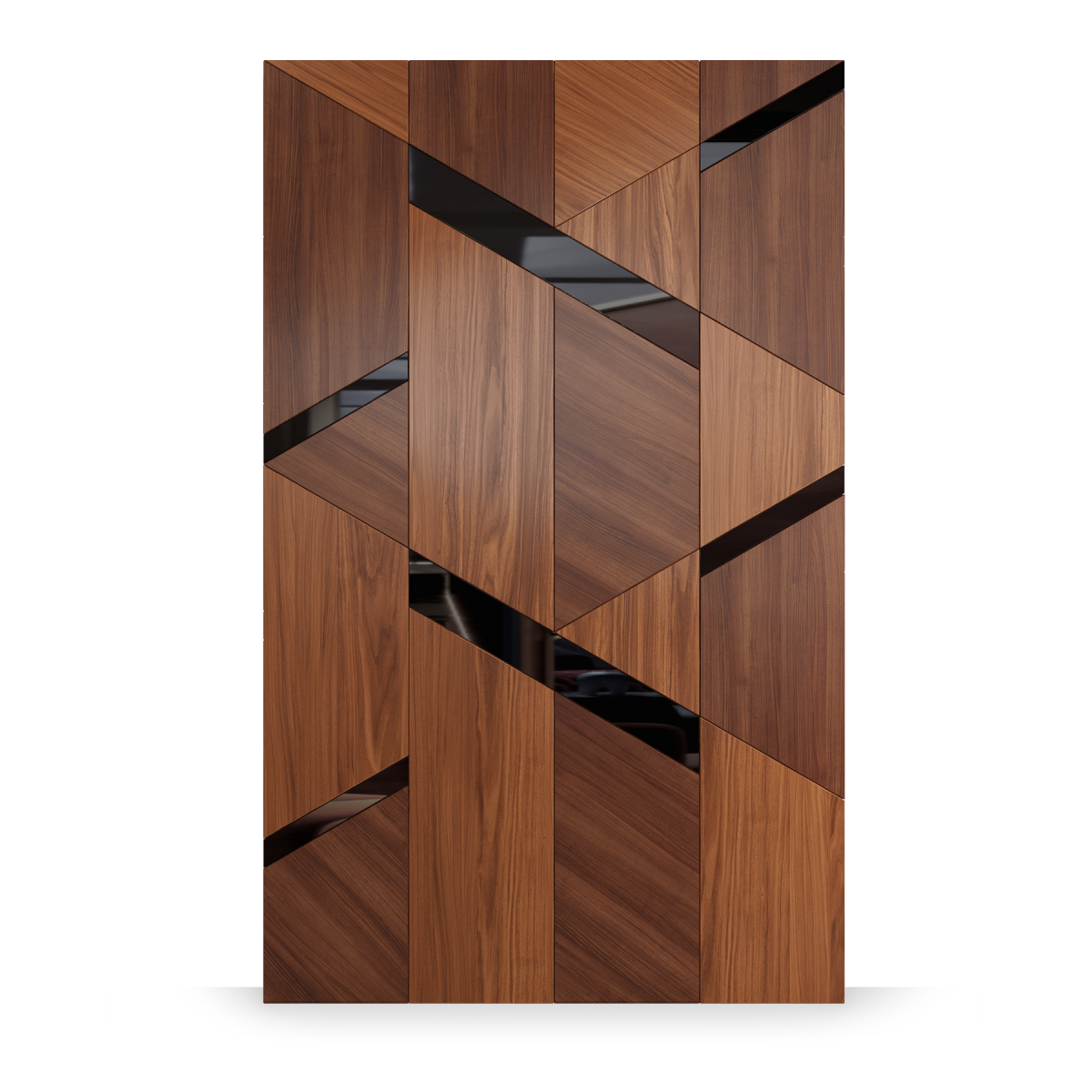 Wood Panels with Mirror Inlay