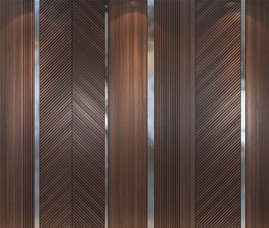 Diagonal Fluted Wood Wall Panels