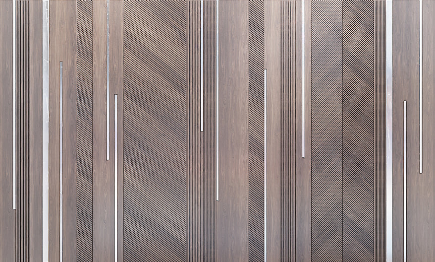 Diagonal Fluted Wood Wall Panels