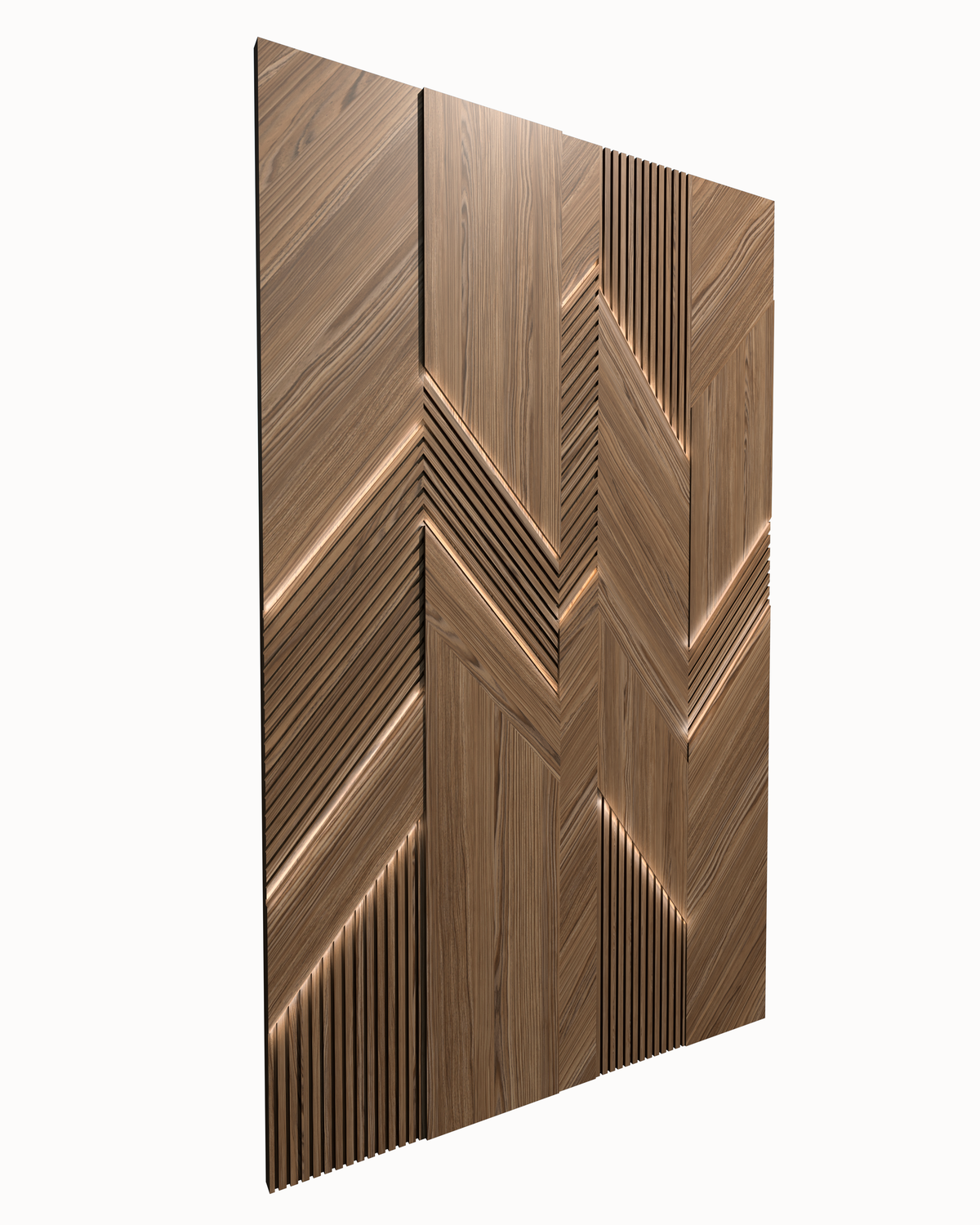 Illuminated Chevron Wood Wall Panels