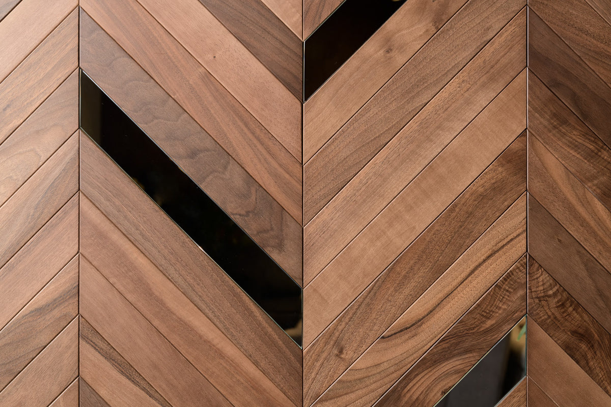 Wood Panels with Mirror Inlay