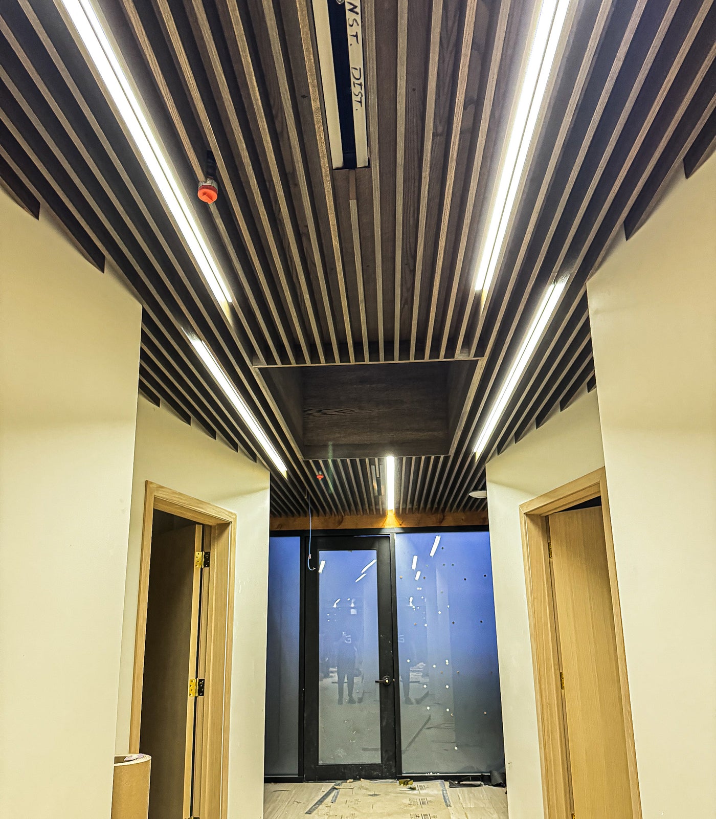 Slat Ceiling, Panels and Lighting for a Clinic