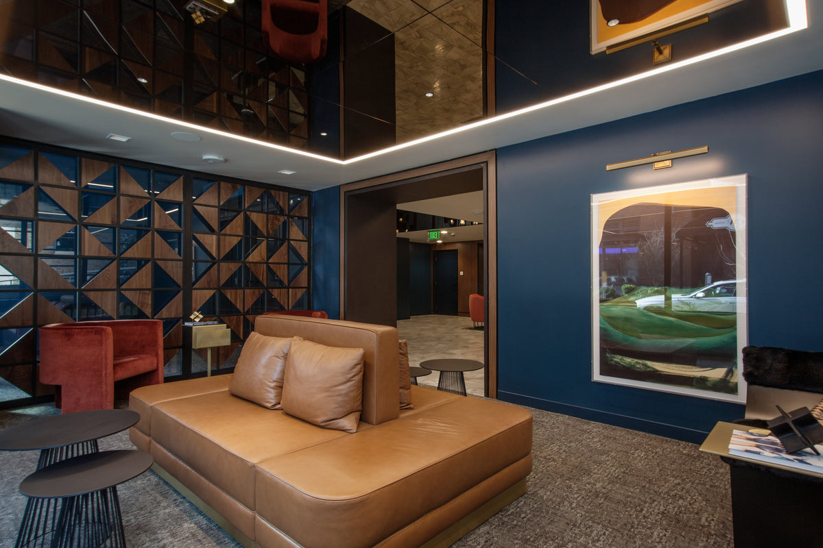 Geometric Wood and Metal Room Divider