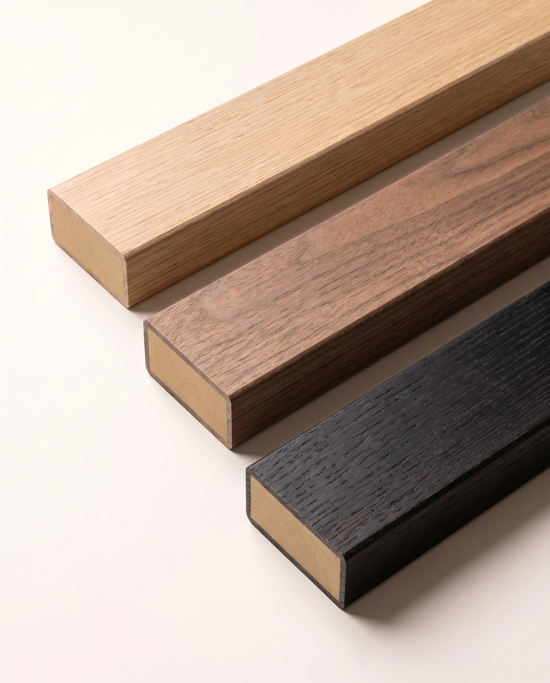White oak, walnut and blackened oak slat finish directions