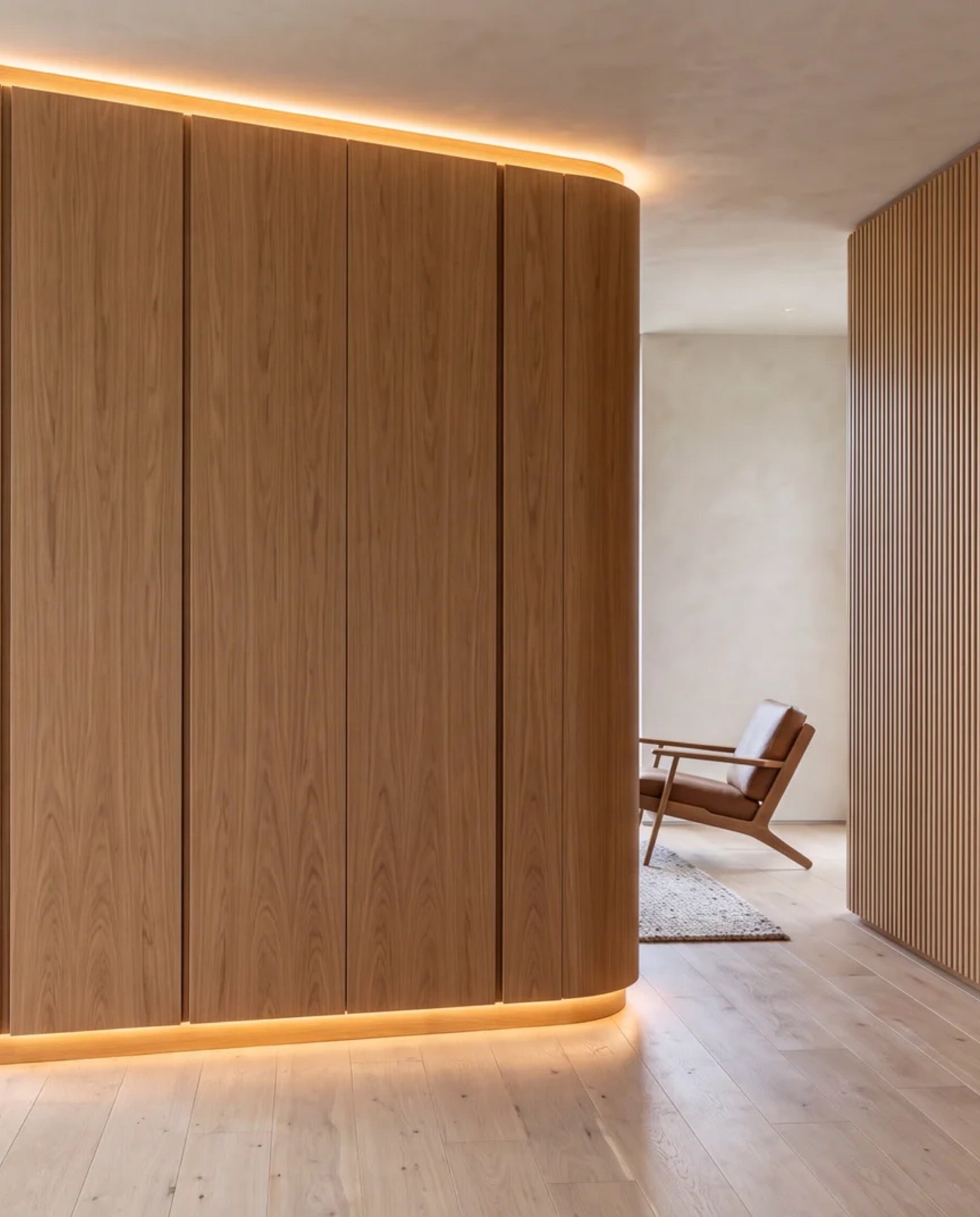 Radius Wall Panels installed in a bright contemporary Los Angeles interior