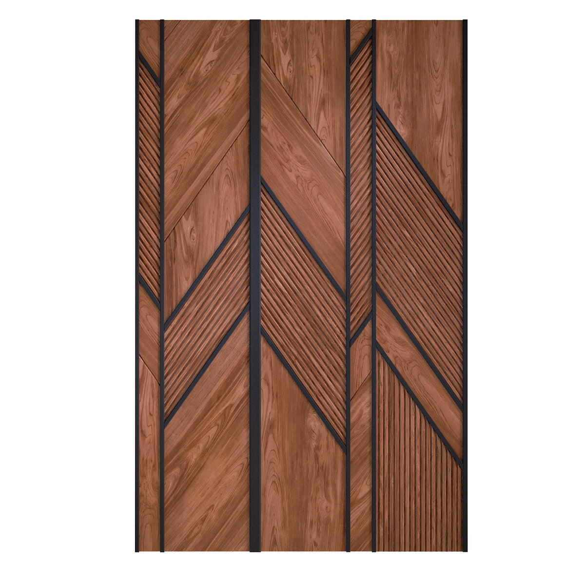 Chevron Panels with Metal Inlay