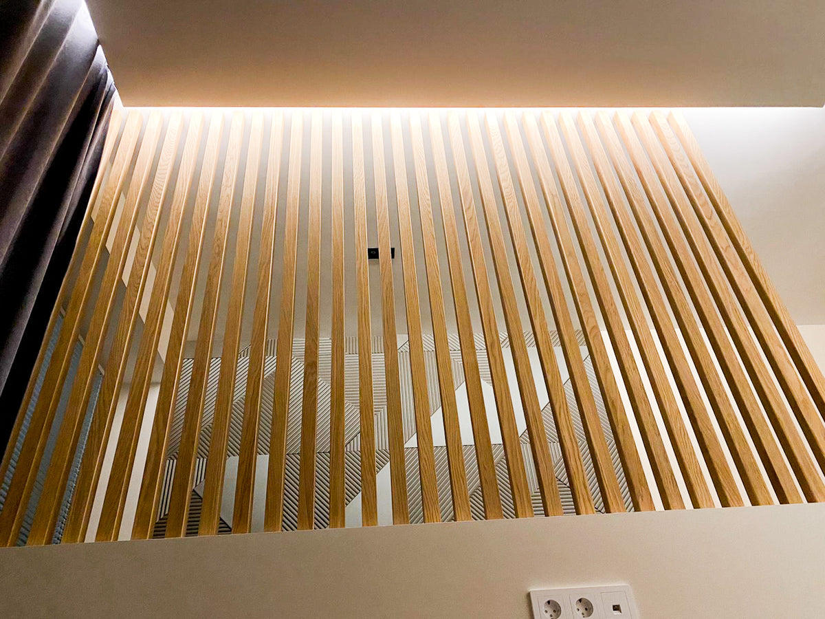 Oak Toned Wall Panels and Partition