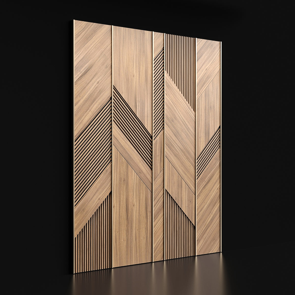 Chevron Panels with Metal Inlay