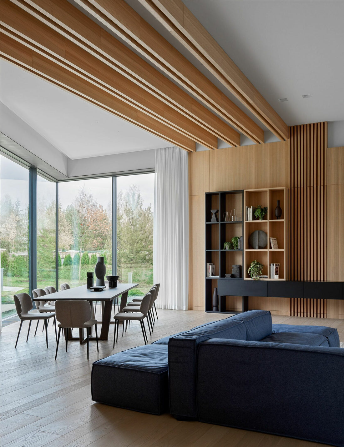 WALL PANELS AND CEILING SLATS LUXURY HOUSE
