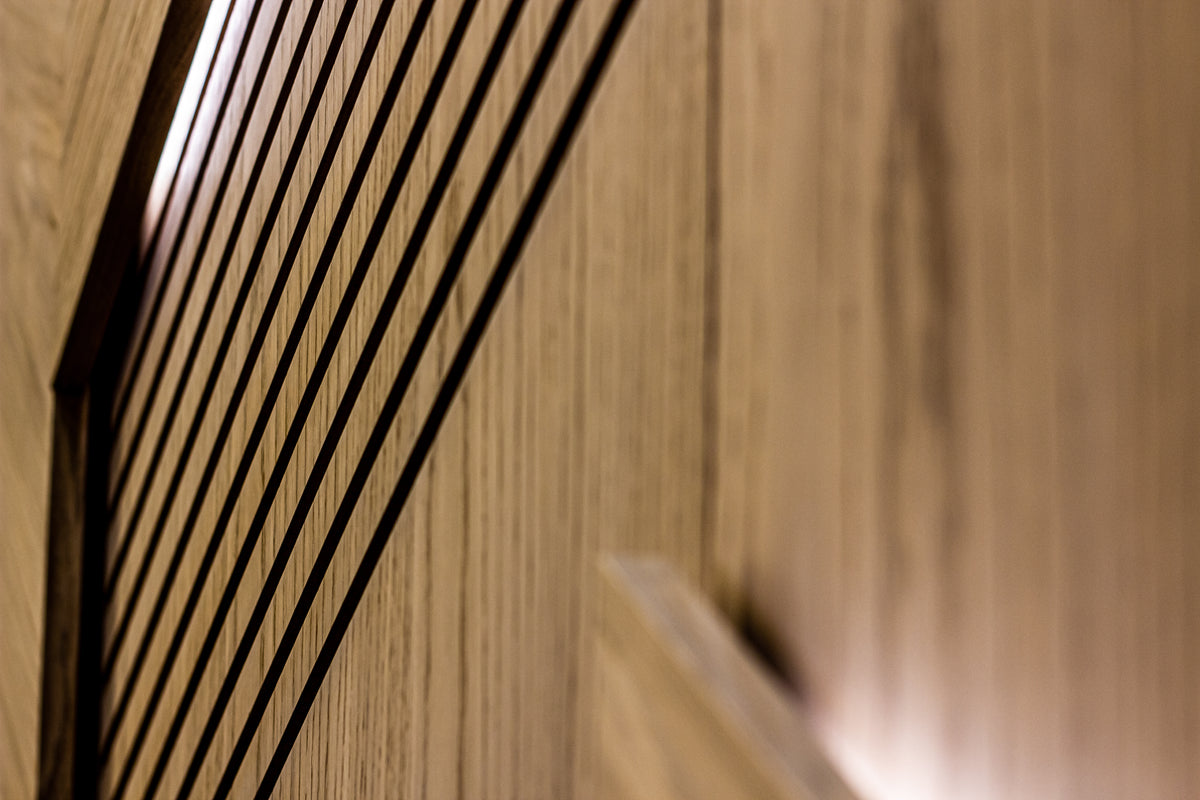 Illuminated Chevron Wood Wall Panels