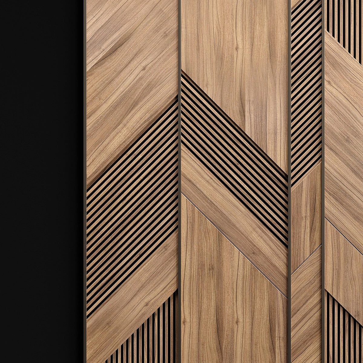 Chevron Panels with Metal Inlay