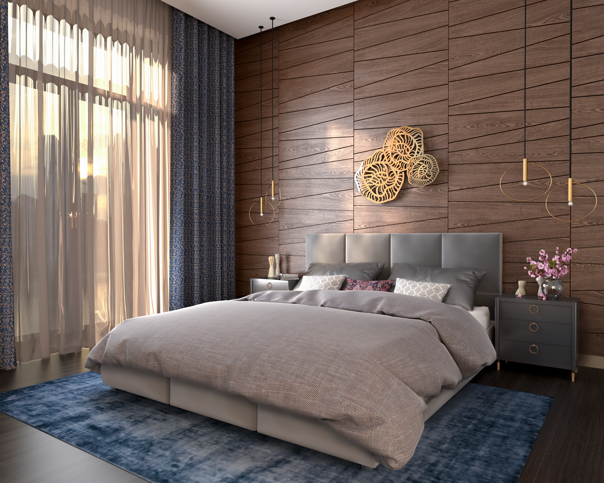Staggered Wood Plank Wall Panels
