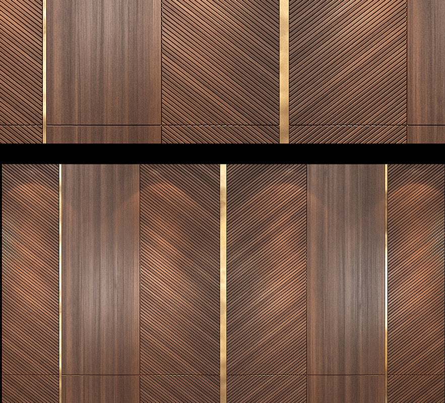 Diagonal Fluted Wood Wall Panels