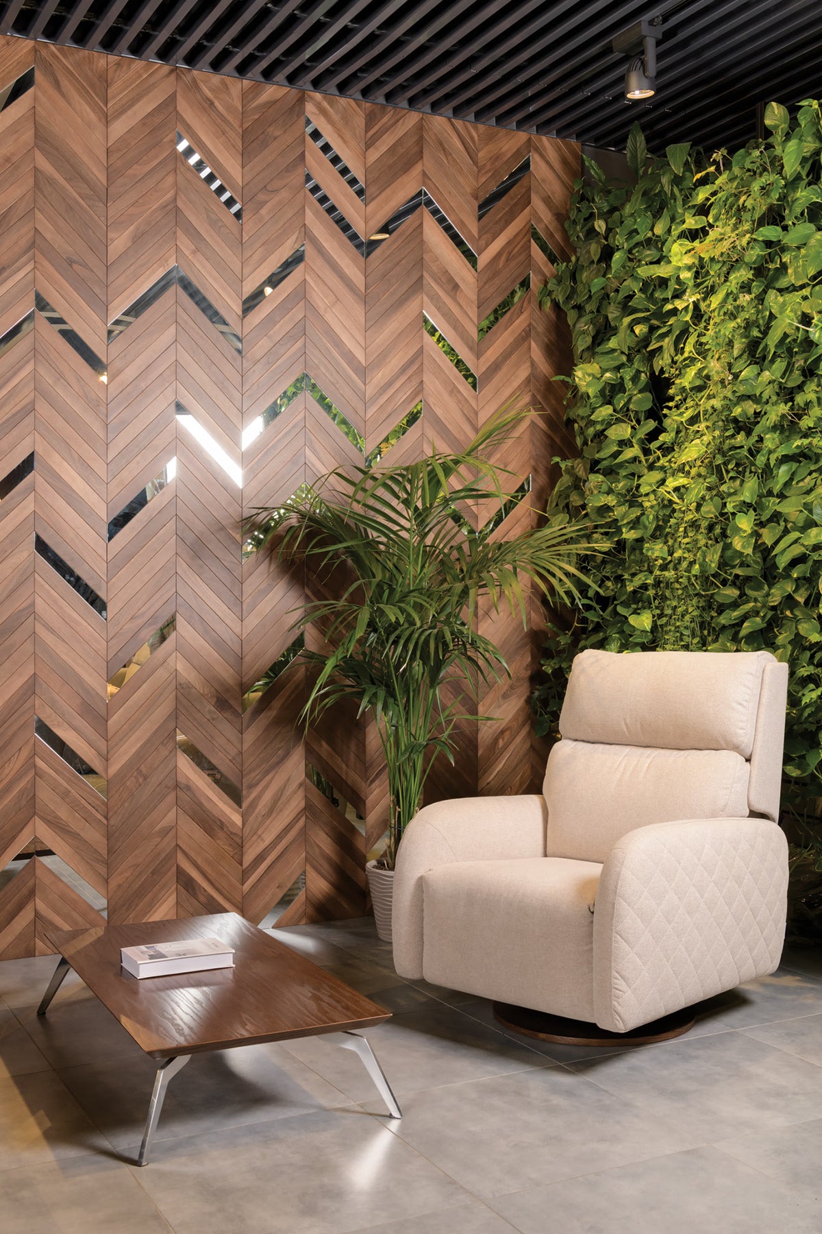 Wood Panels with Mirror Inlay