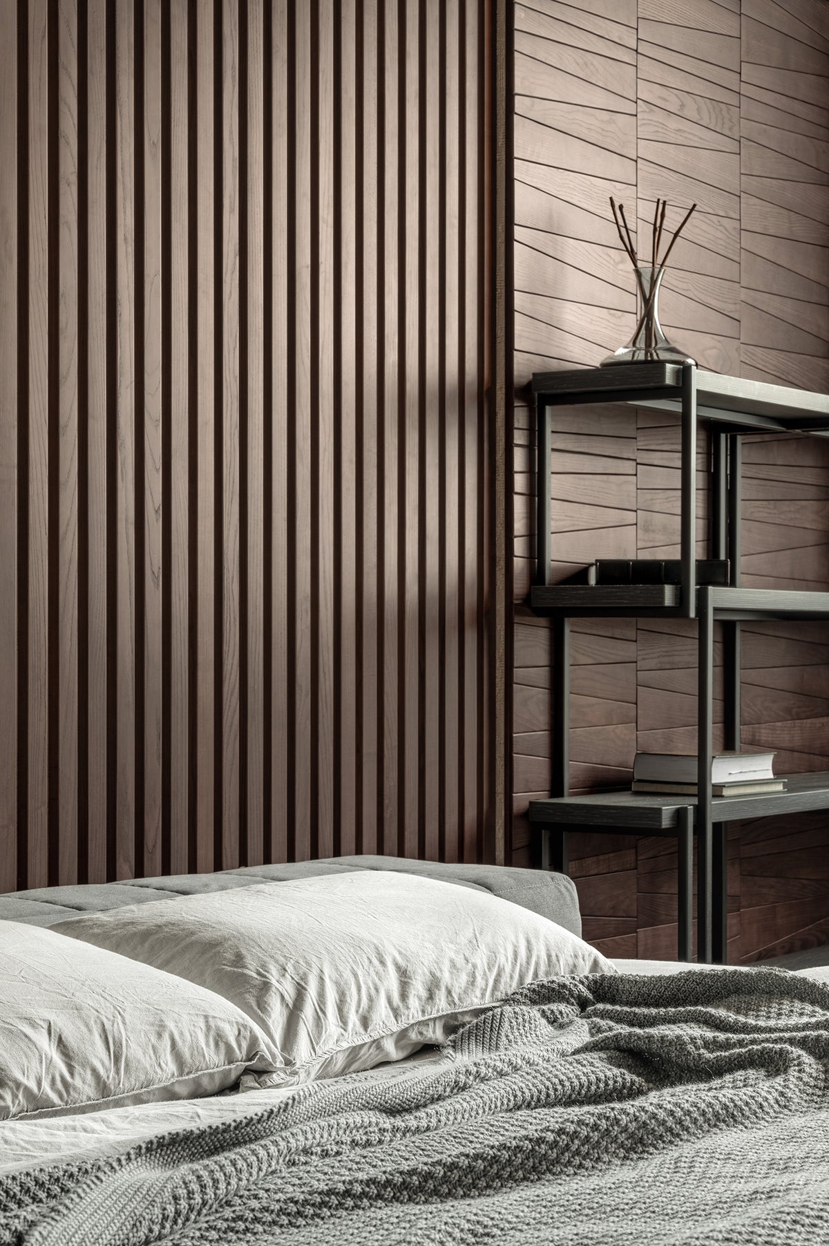 Staggered Wood Plank Wall Panels