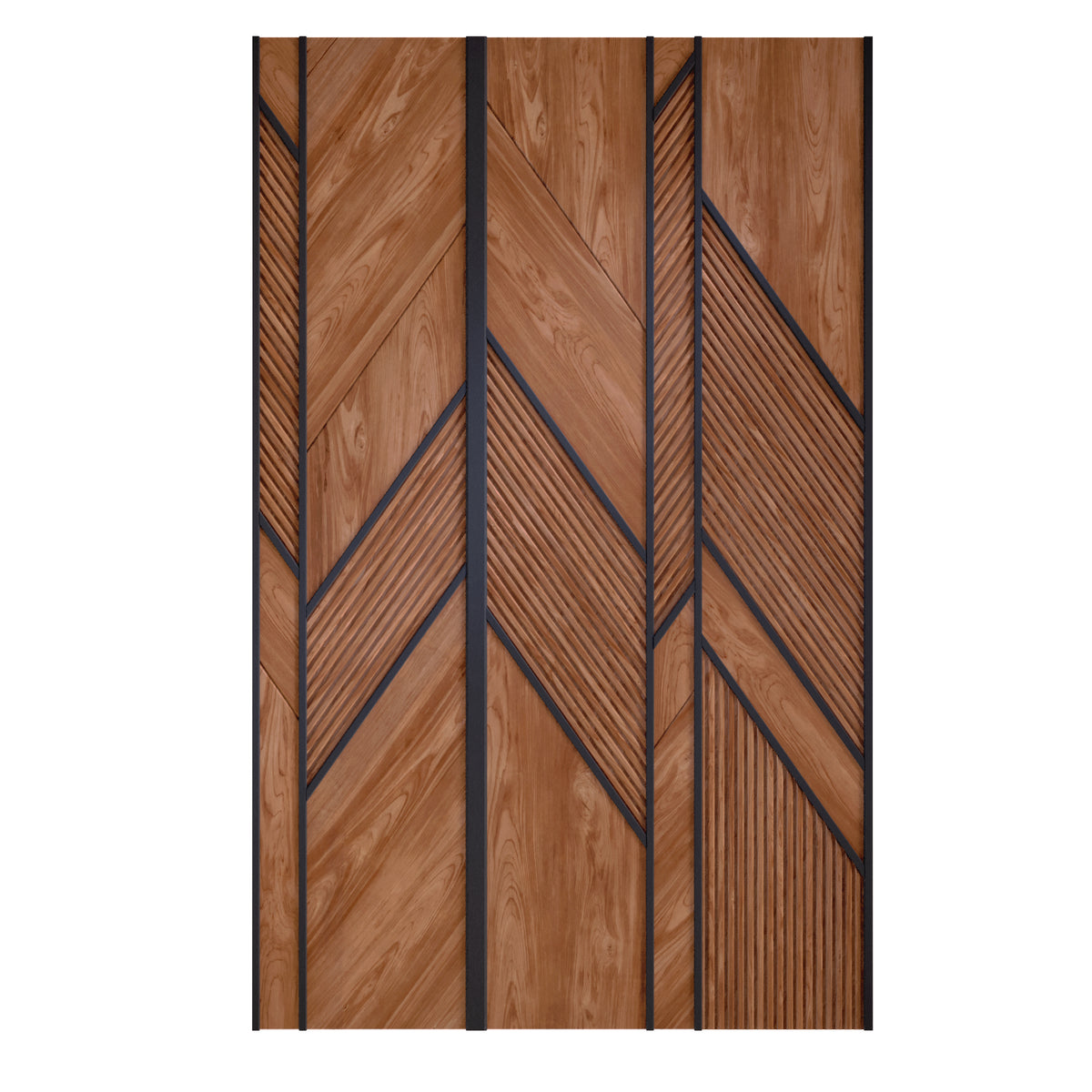 Chevron Panels with Metal Inlay