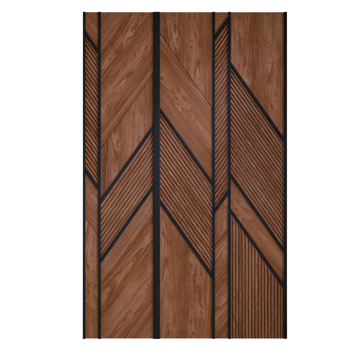 Chevron Panels with Metal Inlay