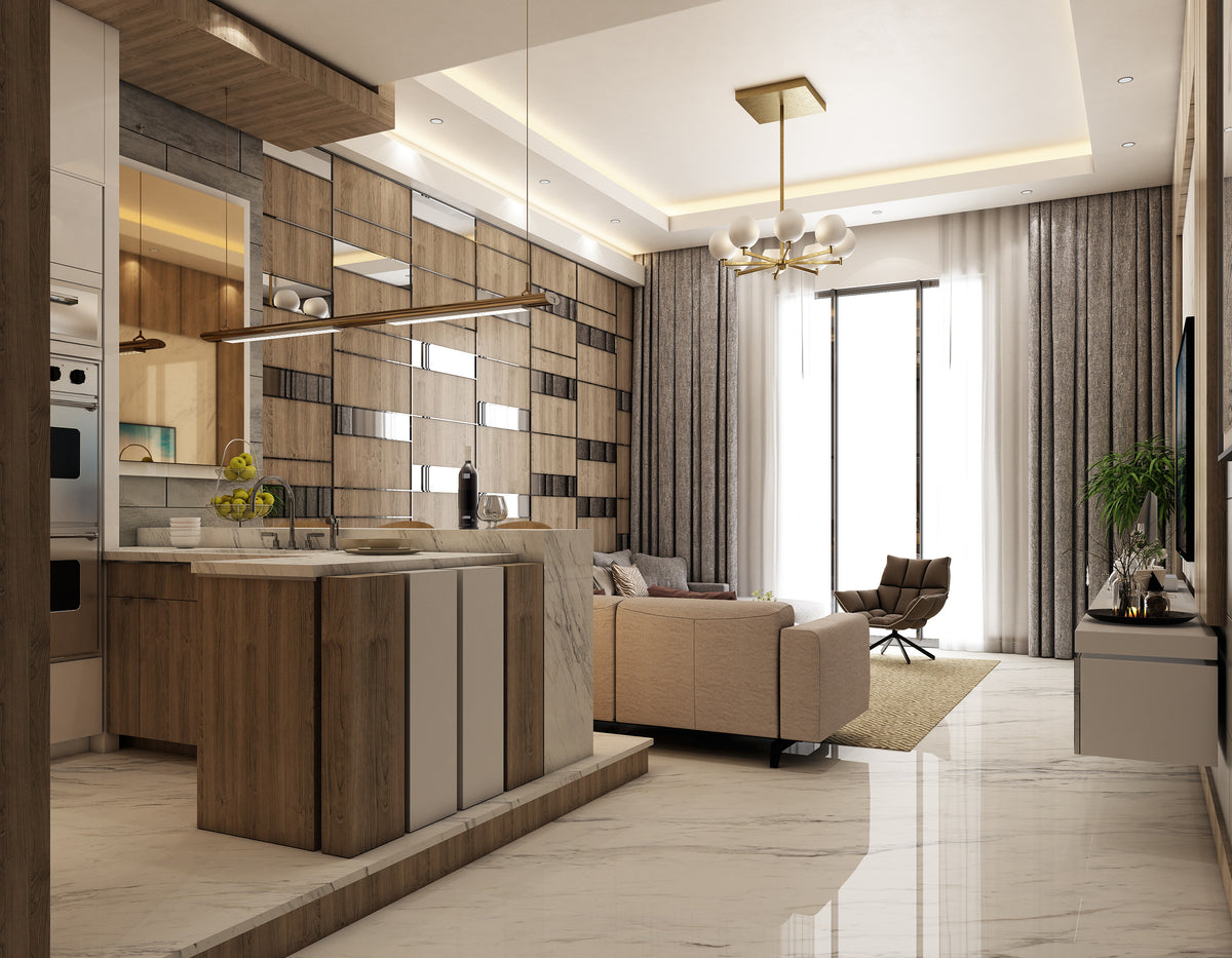 Wood Panels with Mirror Inlay