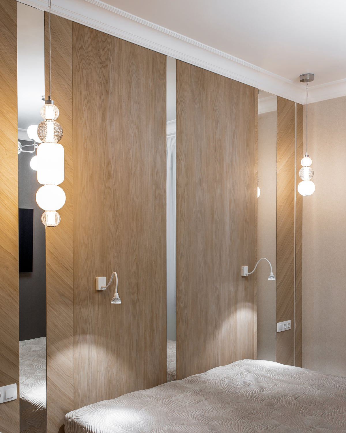 Wood Panels with Mirror Inlay