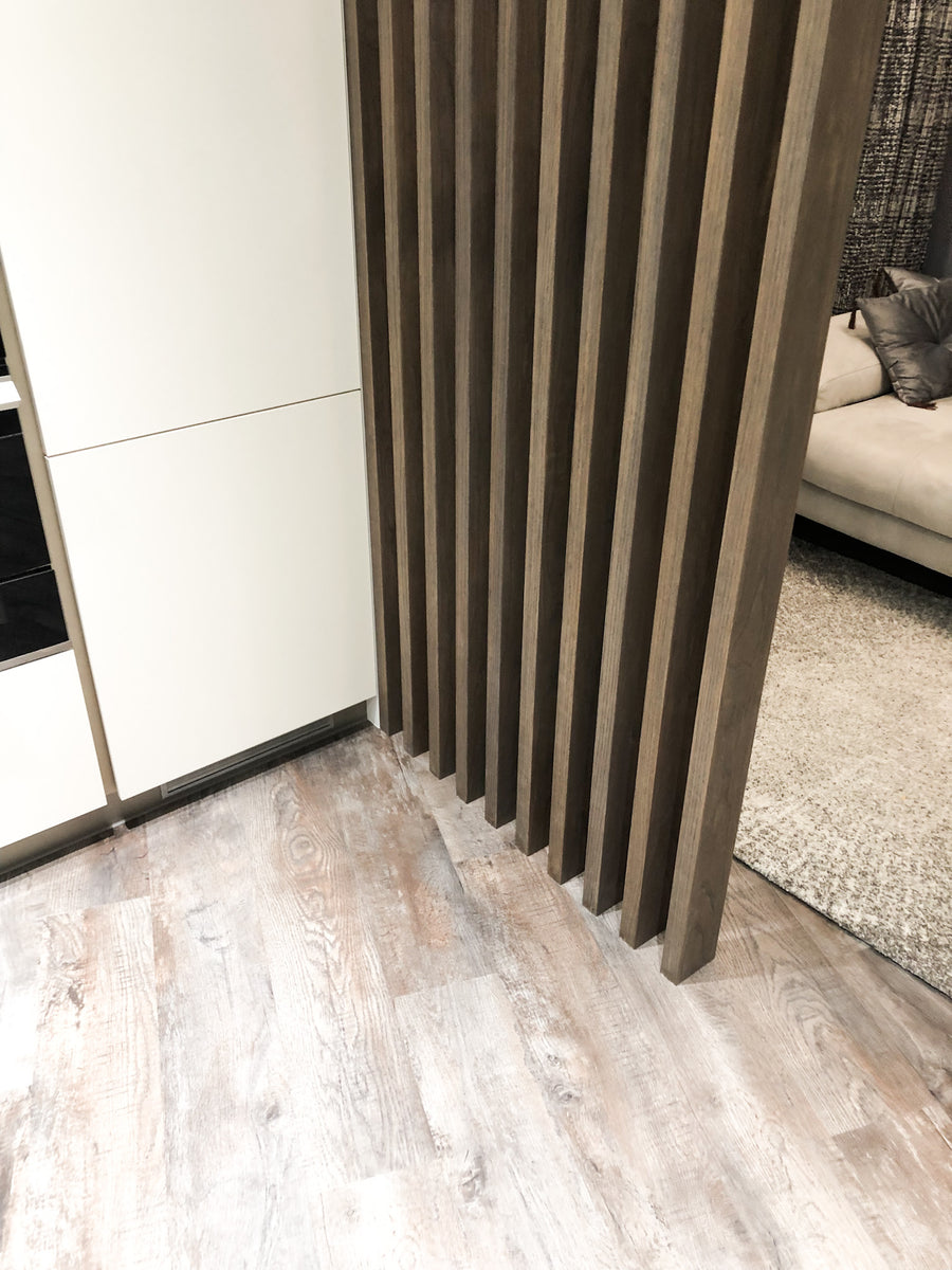 Dark Wood Partition for a Living Room