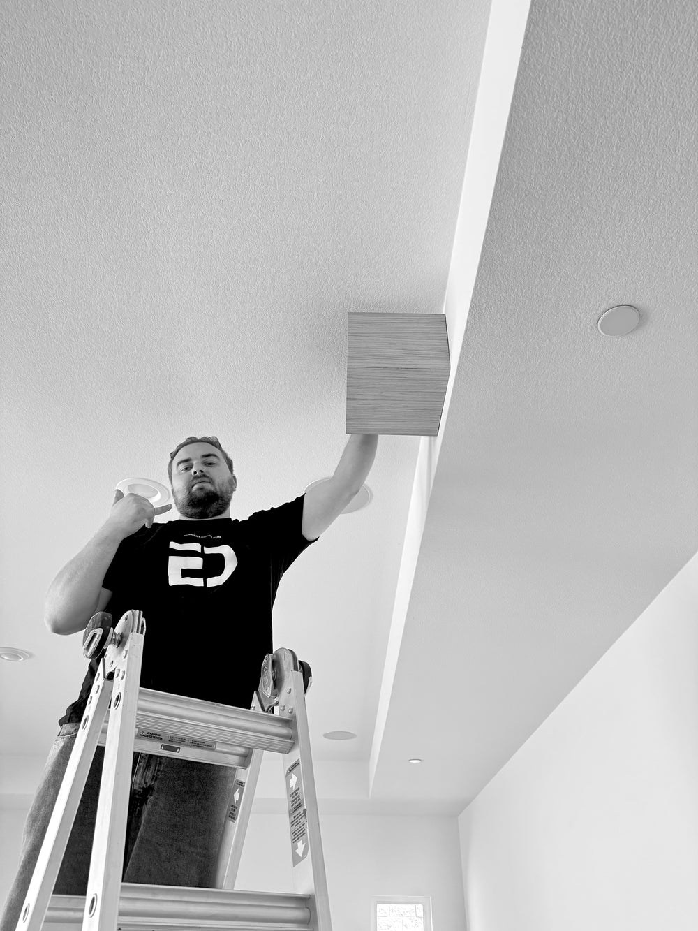 Fitting a clad beam to the ceiling line