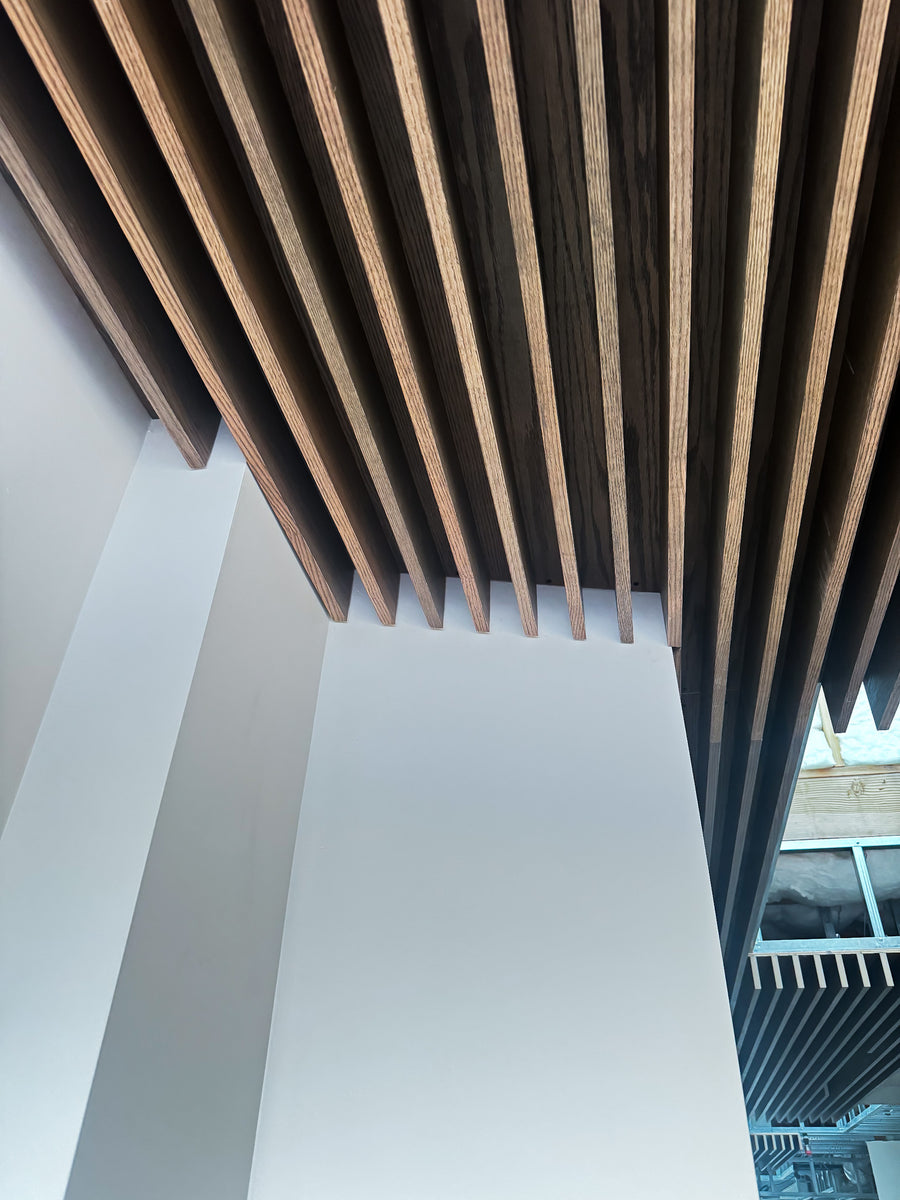Slat Ceiling, Panels and Lighting for a Clinic