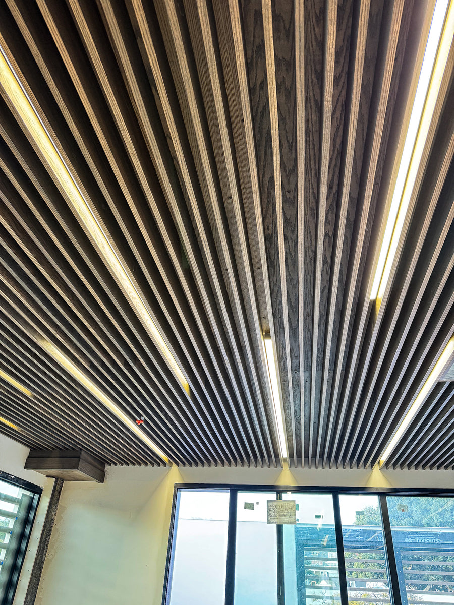 Slat Ceiling, Panels and Lighting for a Clinic