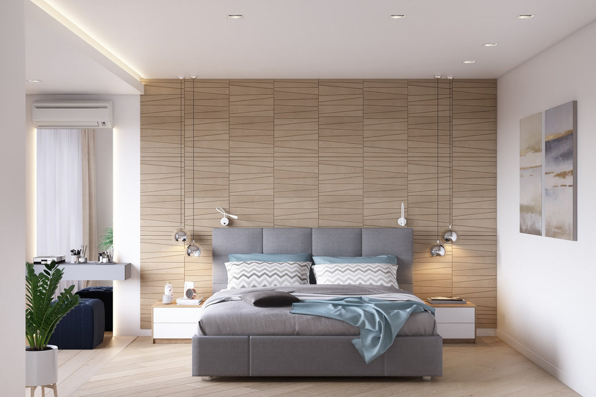 Staggered Wood Plank Wall Panels