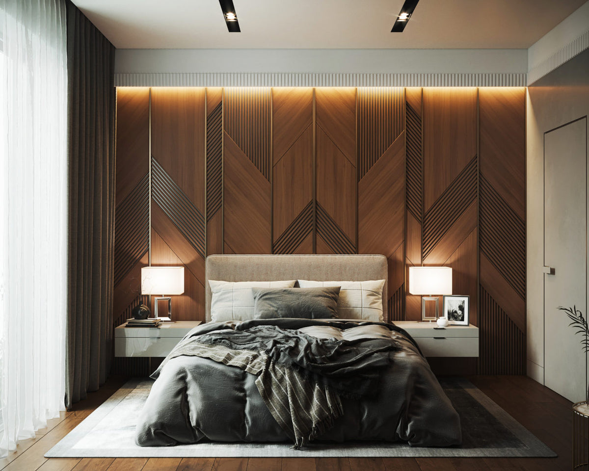 Chevron Panels with Metal Inlay