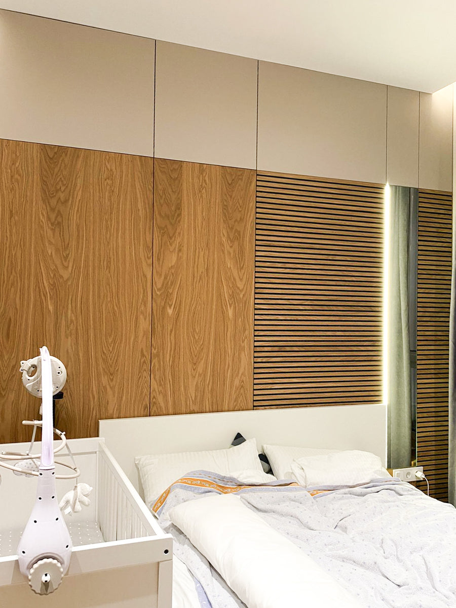 Oak Toned Wall Panels and Partition