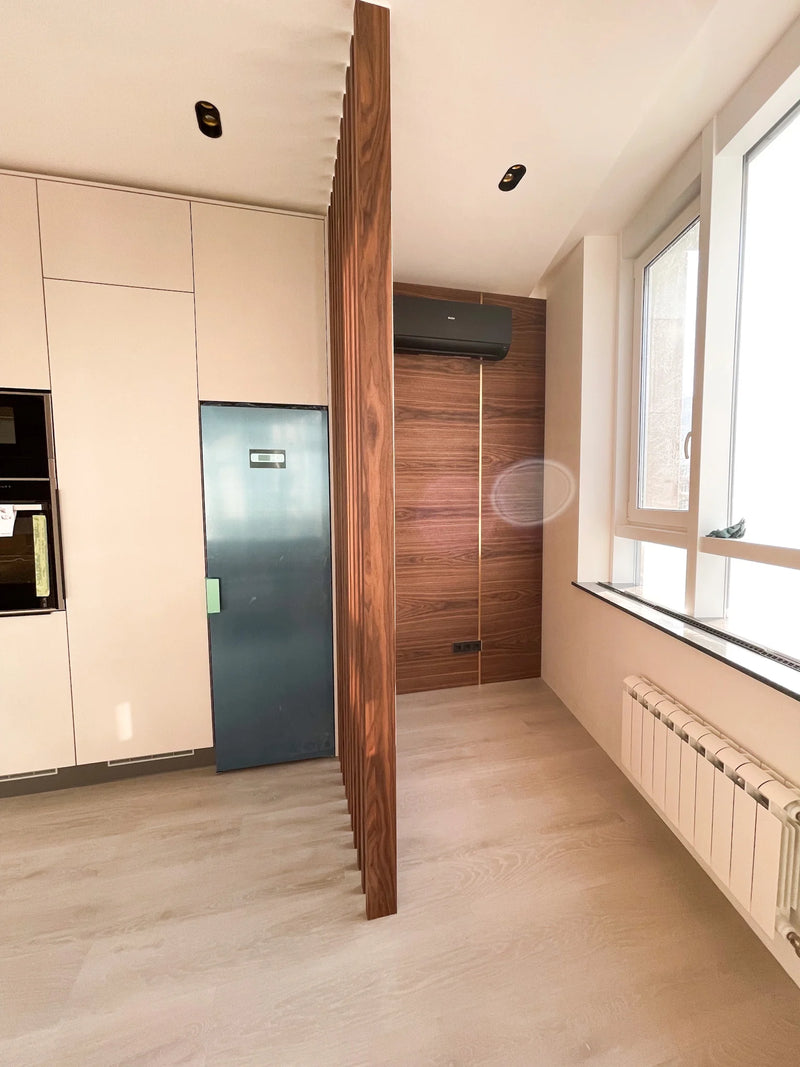 WALNUT PANELS AND WALL PARTITION