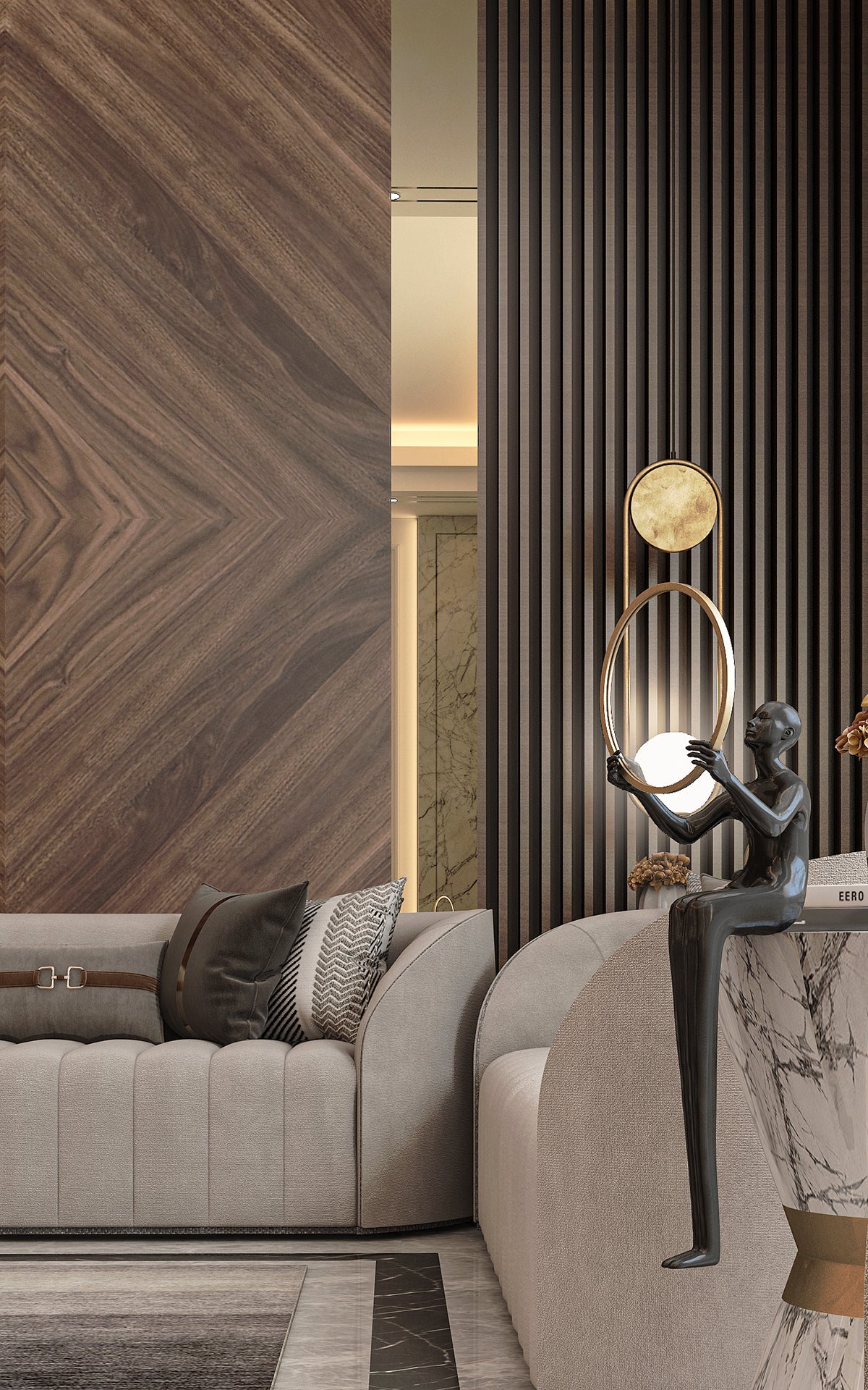 Diagonal Fluted Wood Wall Panels