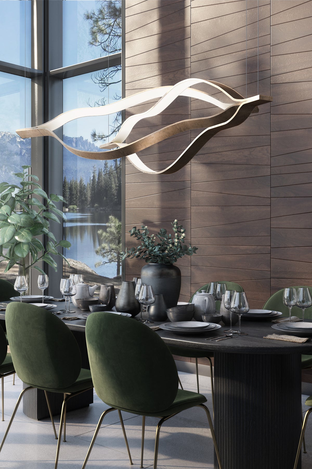 Staggered Wood Plank Wall Panels