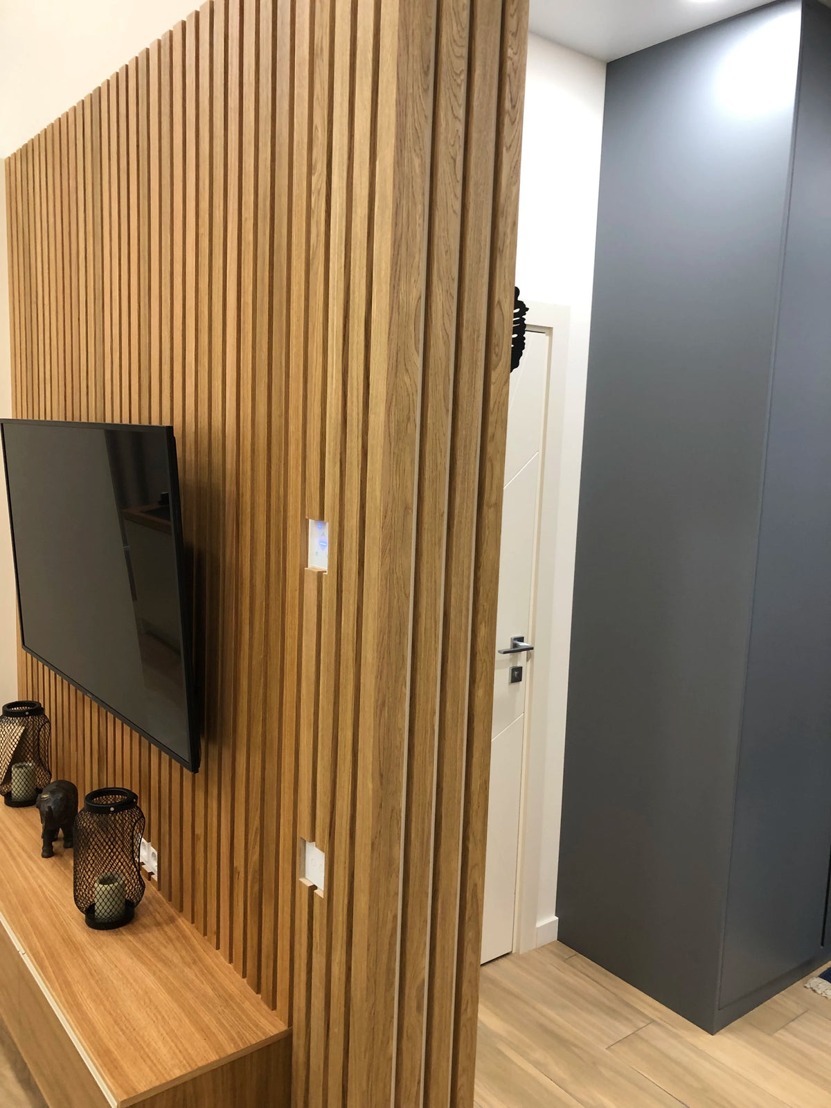 Wood Slat TV Wall