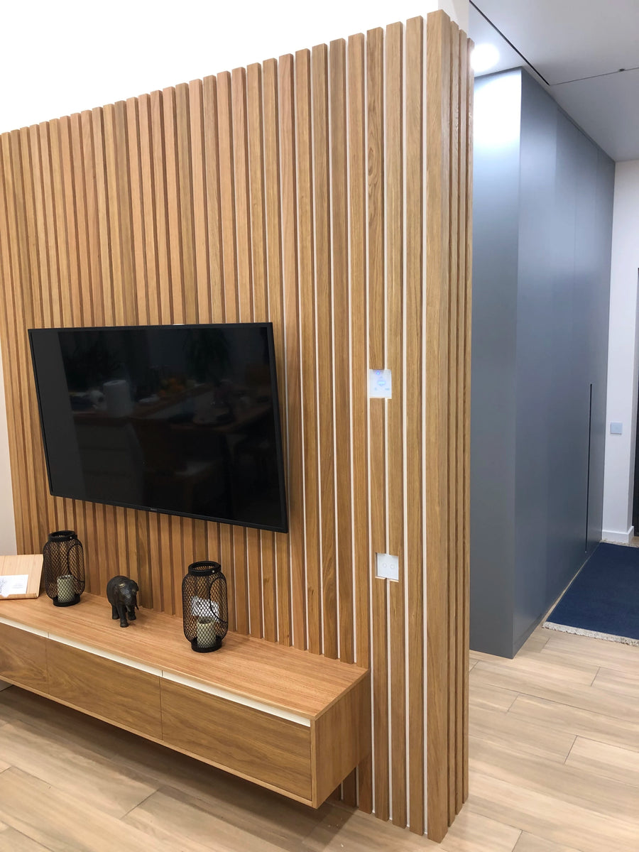 Wood Slat TV Wall