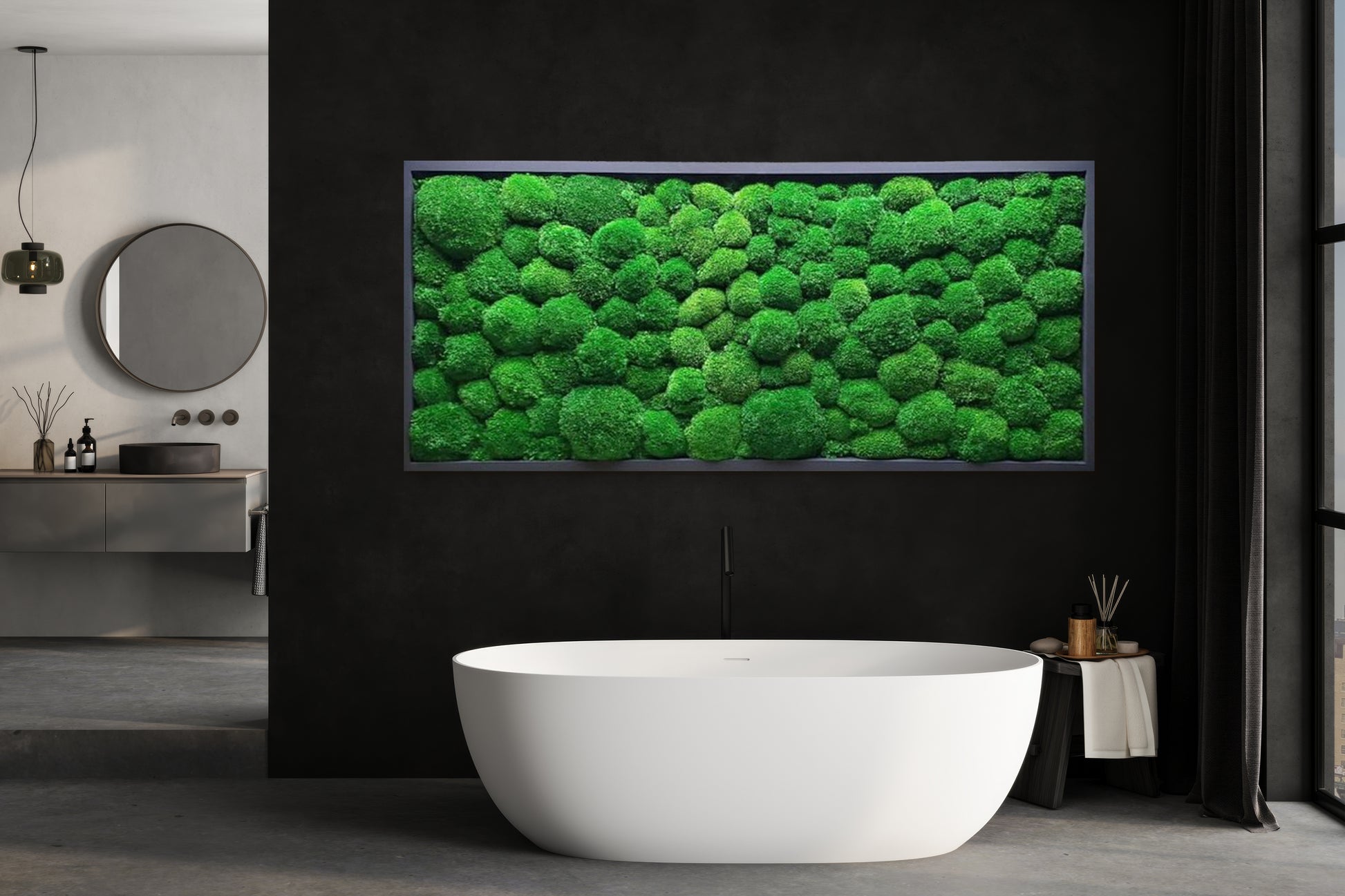 Long green moss pillow