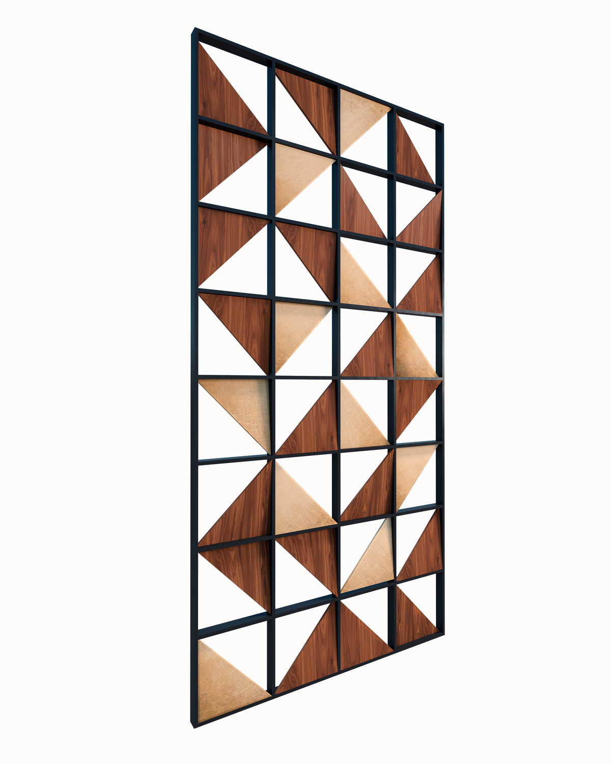 Geometric Wood and Metal Room Divider
