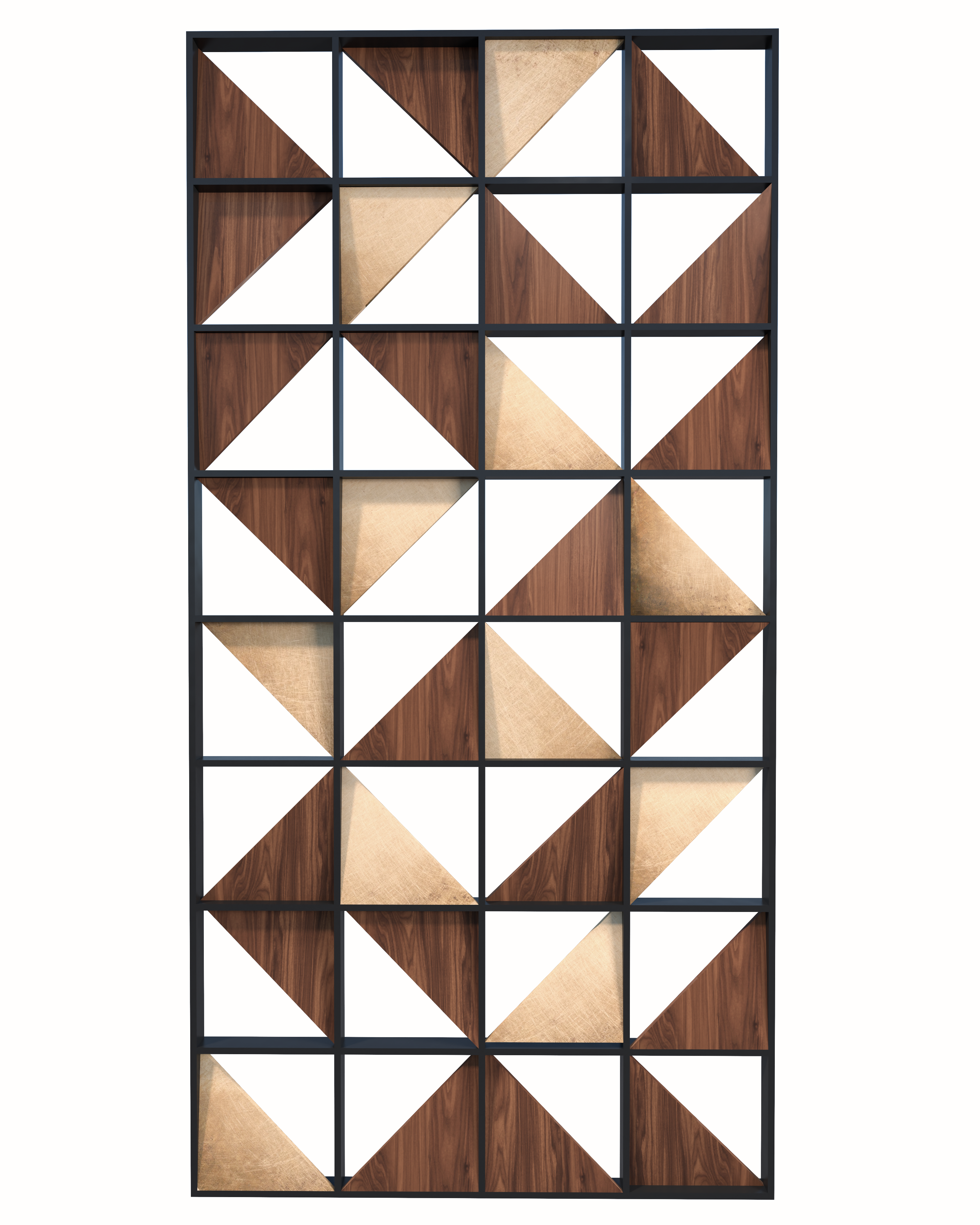 Triangular Wood Partition — Geometric Room Divider | Element Decor LA