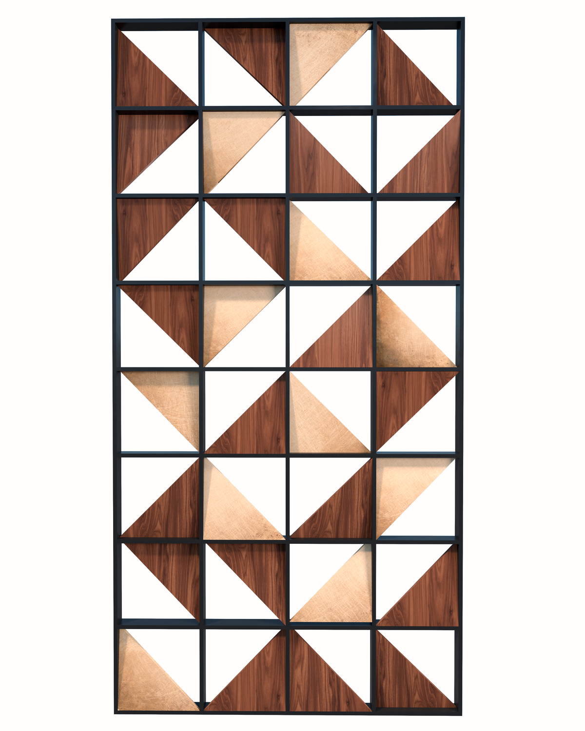 Geometric Wood and Metal Room Divider