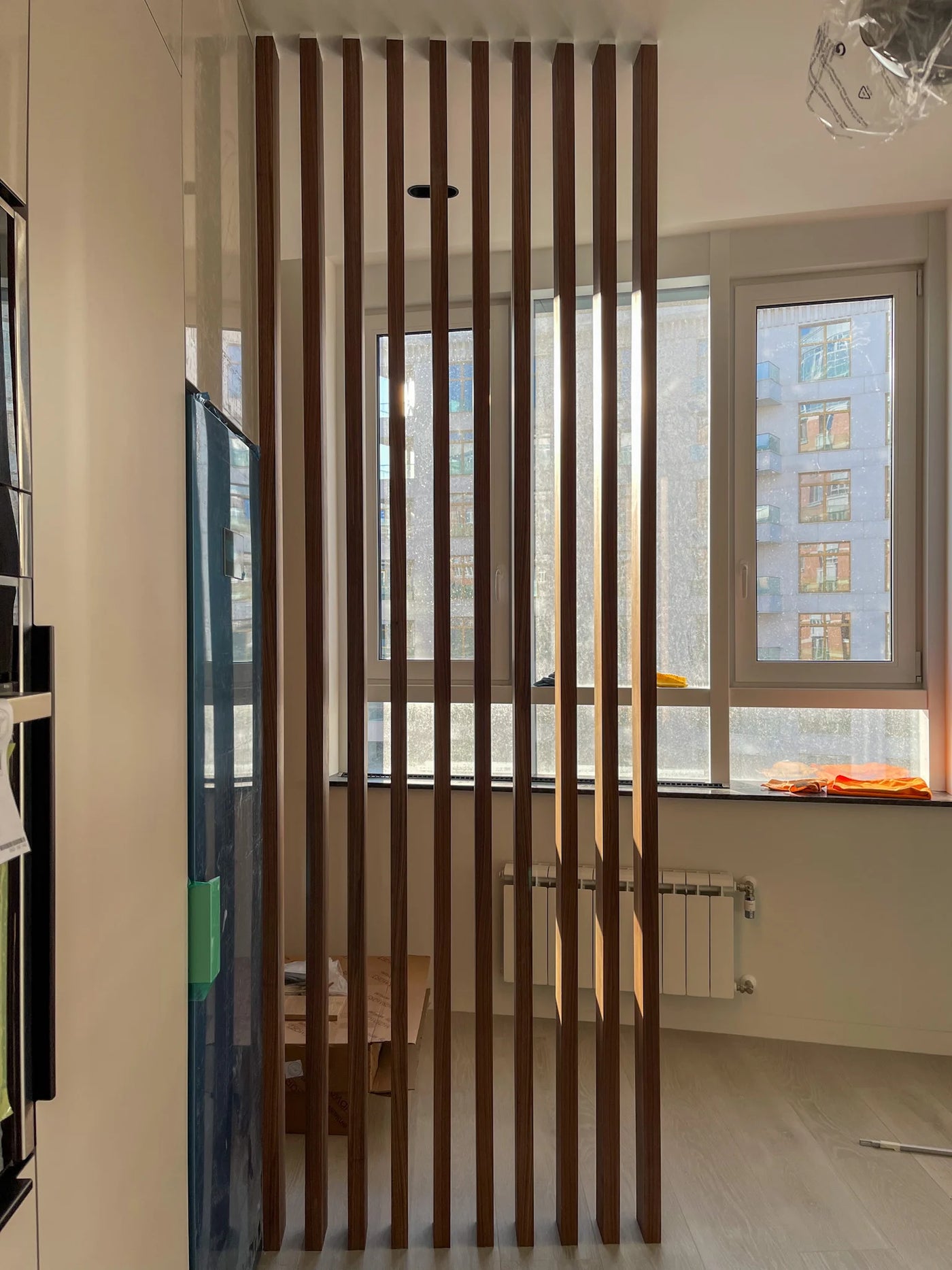 Walnut Wall Panels and Room Divider