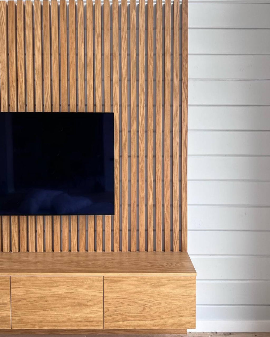 Oak Slat Ceiling and Slat Walls