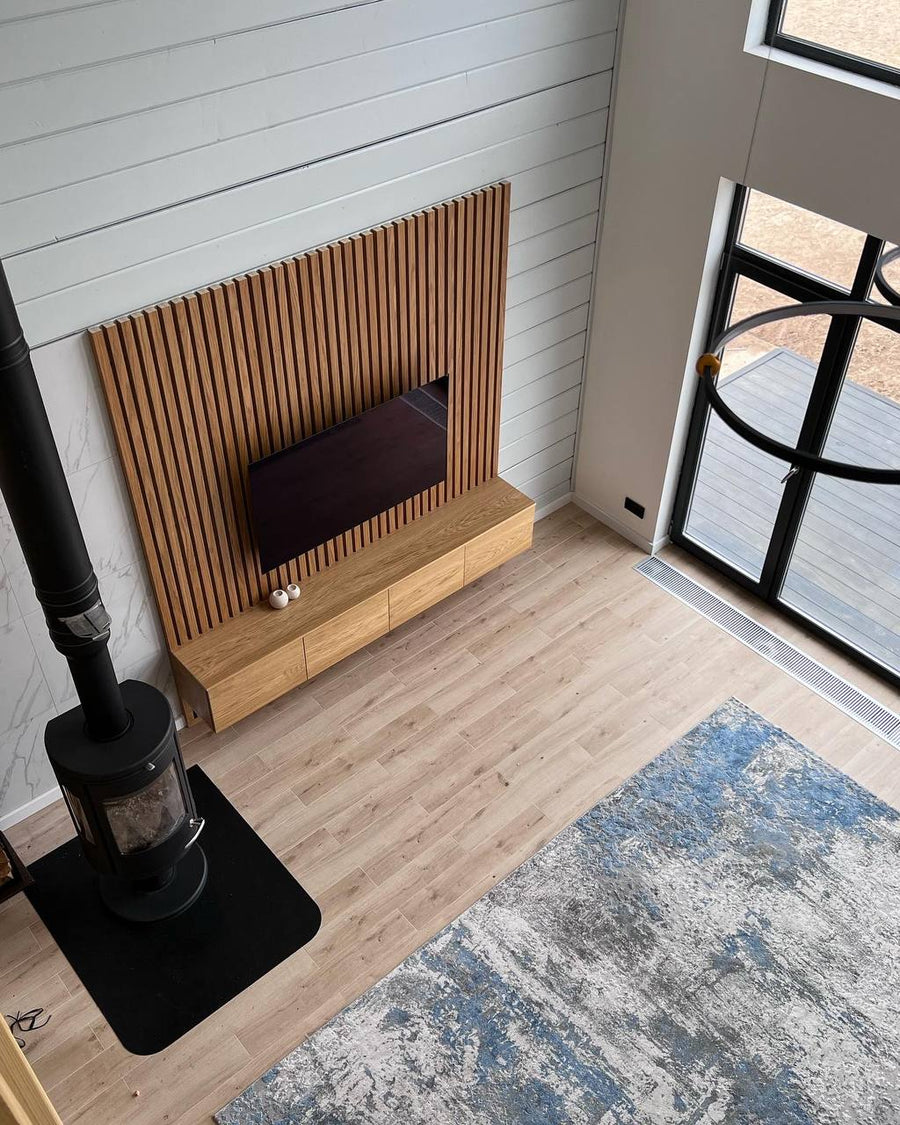 Oak Slat Ceiling and Slat Walls