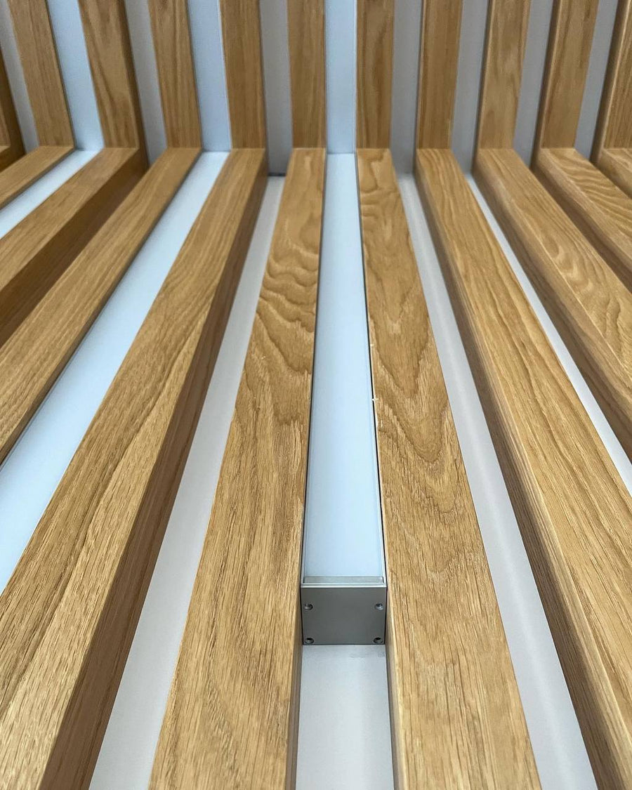 Oak Slat Ceiling and Slat Walls