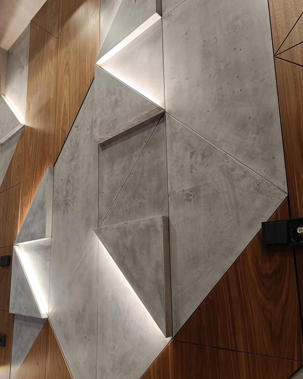 Triangular Paneling 3D Triangular Wood Panels — Sculpted CNC Feature Walls | Element Decor