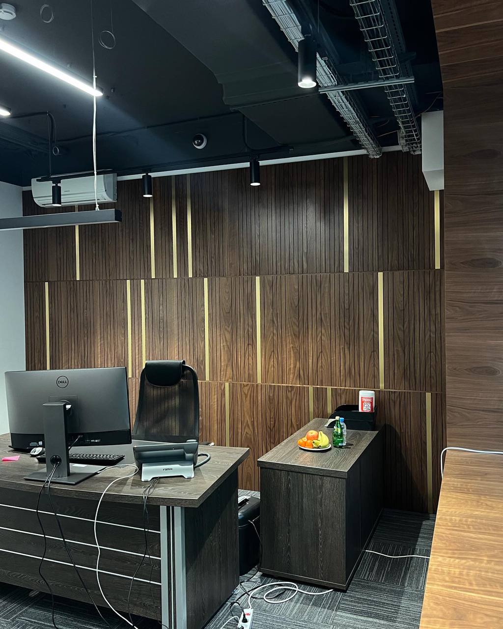 CNC Carved Walnut Panels with Brass