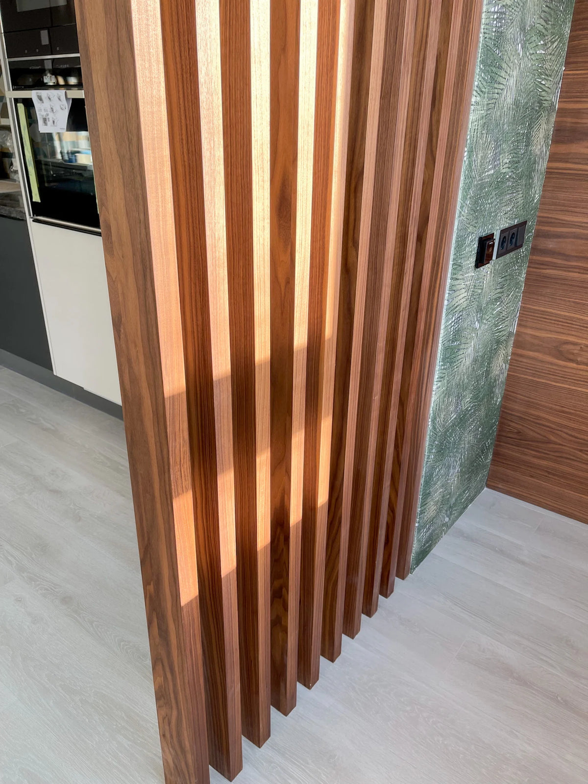 Walnut Wall Panels and Room Divider
