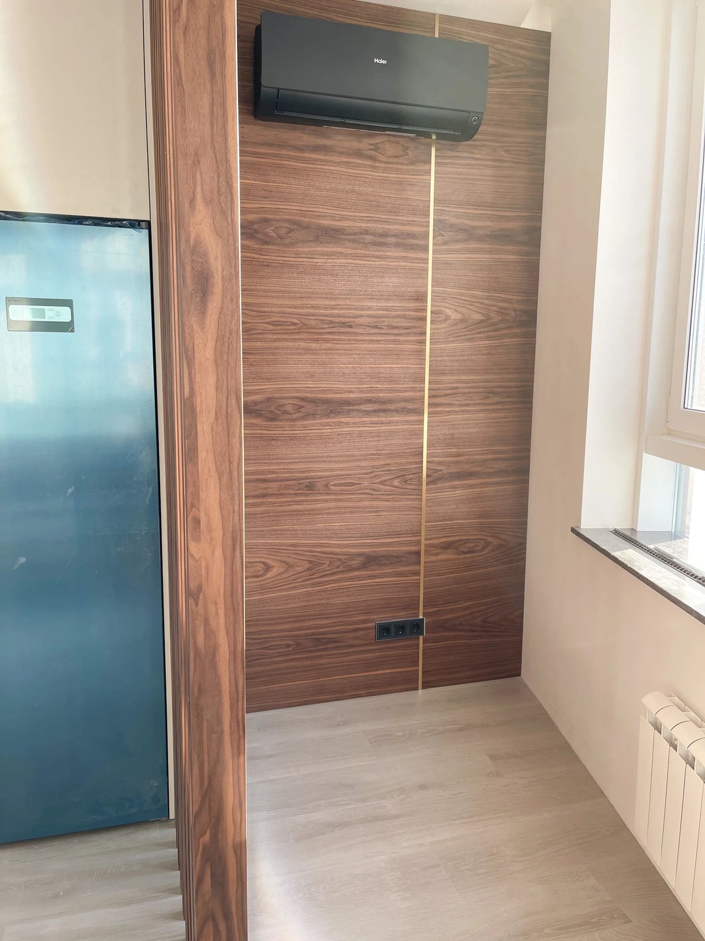 Walnut Wall Panels and Room Divider