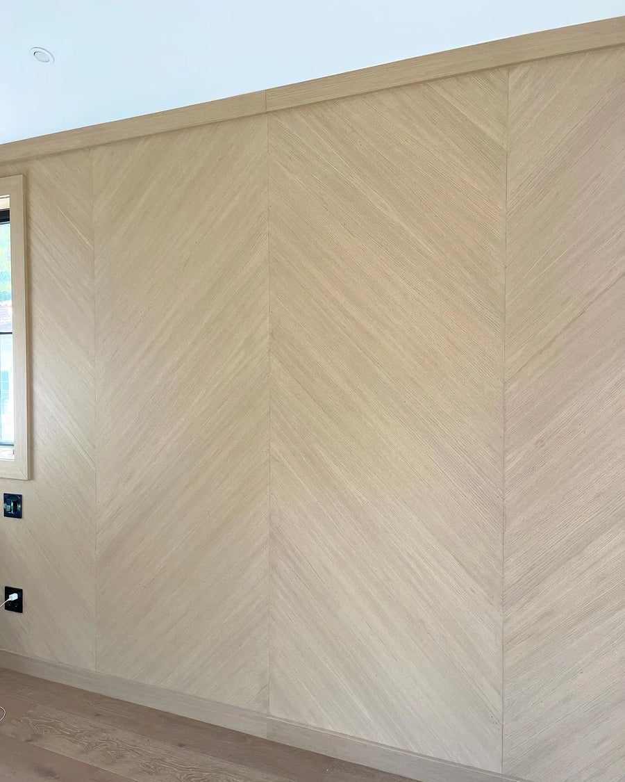 Oak and Walnut Slat Panels for a Home