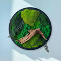 Round moss panel on the wall